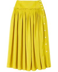 Lanvin - Midi-Rok Met Ruches En Knoop - Lyst