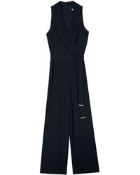 DKNY - Spread-collar Wide-leg Jumpsuit - Lyst