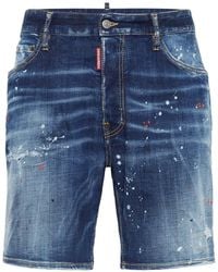 DSquared² - Stretch Cotton Denim Shorts - Lyst