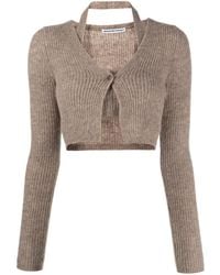 Alexander Wang - Ribbed-knit Cropped Cardigan - Lyst