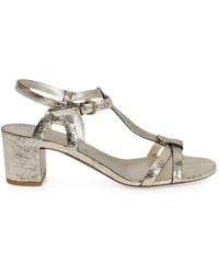 Roberto Del Carlo - Betty Cracked-Effect Leather Sandals - Lyst
