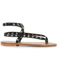 K. Jacques - Flache Sandalen mit Nieten - Lyst
