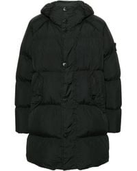 Stone Island - Gewatteerde Jas Met Capuchon En Compass-Logopatch - Lyst