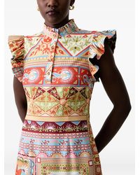 Never Fully Dressed - Graphic-Print Ruffled-Sleeve Midi Dress - Lyst