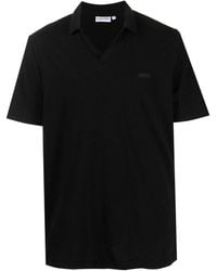 Calvin Klein - Logo-patch Split-neck Polo Shirt - Lyst