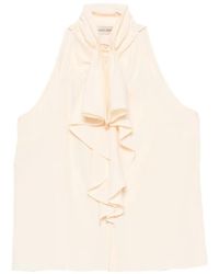 Alberta Ferretti - Top Con Volantes - Lyst