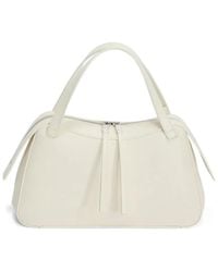 Jil Sander - Embossed Logo Dune Leather Shoulder Bag - Lyst