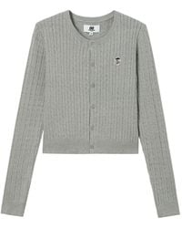 Chocoolate - Cable-Knit Embroidered Cardigan - Lyst