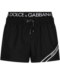 Dolce & Gabbana - Bañador con franja del logo - Lyst