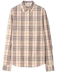 Burberry - Check-Pattern Long-Sleeve Shirt - Lyst