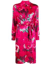 Pinko - Hibiscus-print Shirt Dress - Lyst