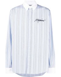 Moschino - Striped Embroidered-logo Shirt - Lyst