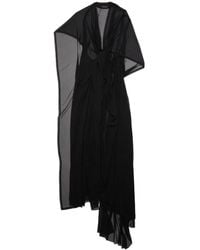 Balenciaga - Vestido midi a capas con cuello en V - Lyst