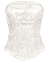 ALEXIA & ANTONIA - Embellished Lace Top - Lyst