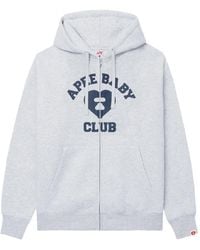 AAPE BY A BATHING AP - Logo-Print Zip-Up Hoodie - Lyst
