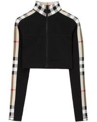 Burberry - Cynthia Check-panels Stretch-woven Top - Lyst