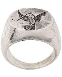 Henson Engraved Hummingbird Ring - Metallic