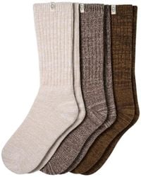 UGG - Rib Knit Slouchy Crew 3 Pack Socks - Lyst