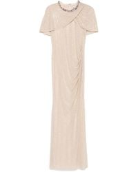 Self-Portrait - Draped Maxi Dress With Embellishment - Lyst