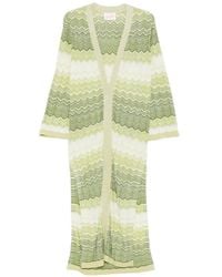 MC2 Saint Barth - Tonia Chevron-Knit Metallic Cardigan - Lyst