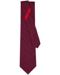 Ferragamo - Cravate en soie à logo imprimé - Lyst