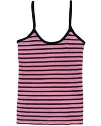 La Fetiche - Jade Striped Ribbed-Knit Cami Top - Lyst