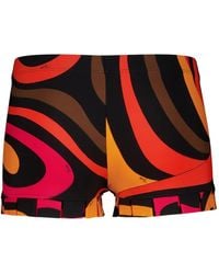 PUCCI - Iride-Print Pleated-Trim Mini Shorts - Lyst