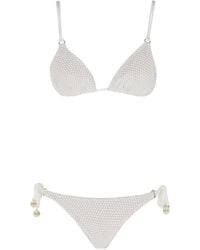 Pin-Up Stars - Crochet-Knit Lamé Bikini - Lyst