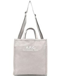 A.P.C. - Logo-Print Tote Bag - Lyst