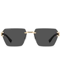 DSquared² - Logo-Plaque Geometric Sunglasses - Lyst