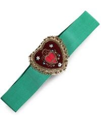 Dolce & Gabbana - Heart-Embellished Grosgrain Belt - Lyst