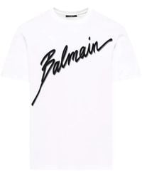 Balmain - Lettre Flocked T-Shirt - Lyst