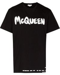 Alexander McQueen - Graffiti Logo-print T-shirt - Lyst