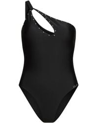 KARL LAGERFELD - Maillot De Bain Clouté À Une Épaule - Lyst