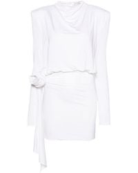 Magda Butrym - White Rose-appliqué Draped Mini Dress - Women's - Spandex/elastane/viscose - Lyst
