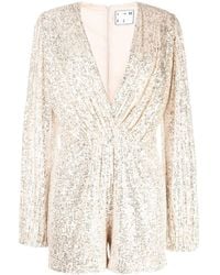 In the mood for love - Sequinned Long-sleeve Playsuit - Lyst