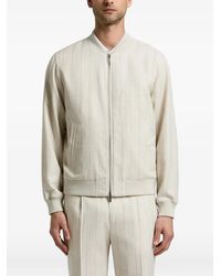 Peserico - Gestreifter Pullover Mit Reißverschluss - Lyst