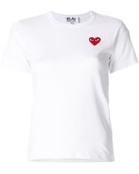 COMME DES GARÇONS PLAY - T-shirt à patch cœur brodé - Lyst