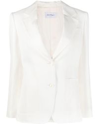 Ferragamo - Single-breasted Silk-blend Blazer - Lyst