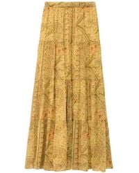 Ba&sh - Cali Paisley-Print Tiered Maxi Skirt - Lyst