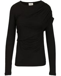 Isabel Marant - Dressi Draped Long-Sleeve Top - Lyst