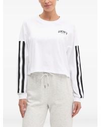 DKNY - Stripe-Detail Long-Sleeve T-Shirt - Lyst