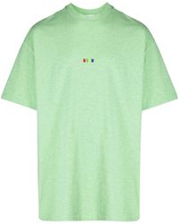 MSGM - Embroidered-Logo Cotton T-Shirt - Lyst