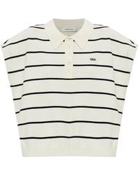 Gestuz - Saia Striped Short-Sleeve Polo Top - Lyst