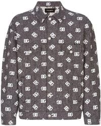 Dolce & Gabbana - Cotton Jacquard Jacket With Dg Logo - Lyst