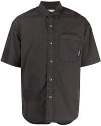 Izzue - Embroidered-Logo Short-Sleeve Denim Shirt - Lyst