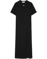 MSGM - Vestido largo con logo estampado - Lyst