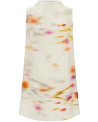 Ferragamo - Blossom-Print Mini Dress - Lyst