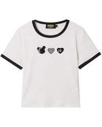 Mini Cream - Contrasting-Trim T-Shirt - Lyst
