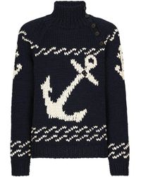 Dolce & Gabbana - Patterned Intarsia-knit Cotton-blend Jumper - Lyst